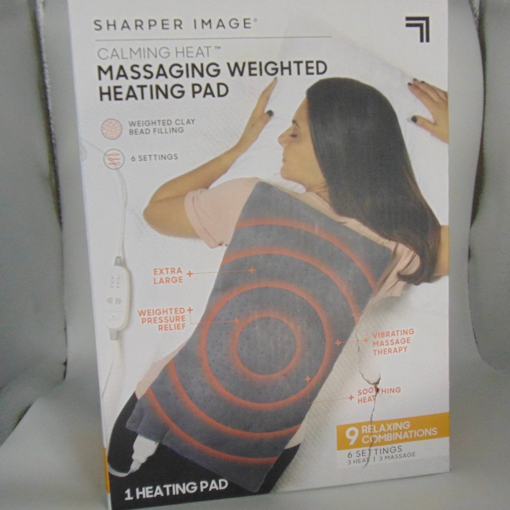 SHARPER IMAGE Massaging Weighted Heating Pad USED